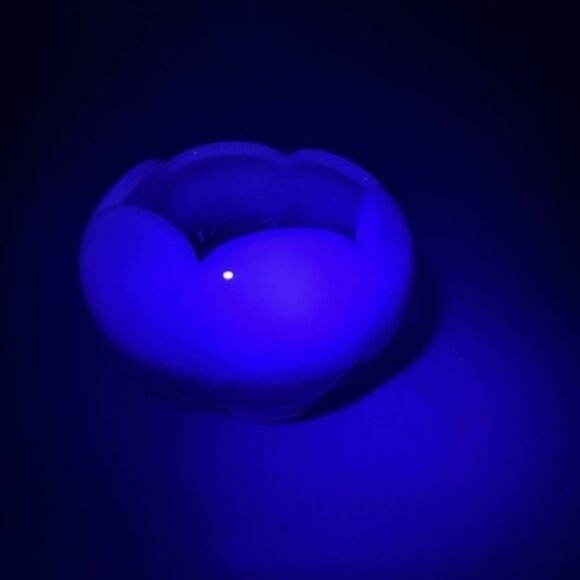 Vintage Duncan Miller Pink Opalescent Glass 5”‎ Hair Receiver w/Rim Footed Bowl - Picture 15 of 16